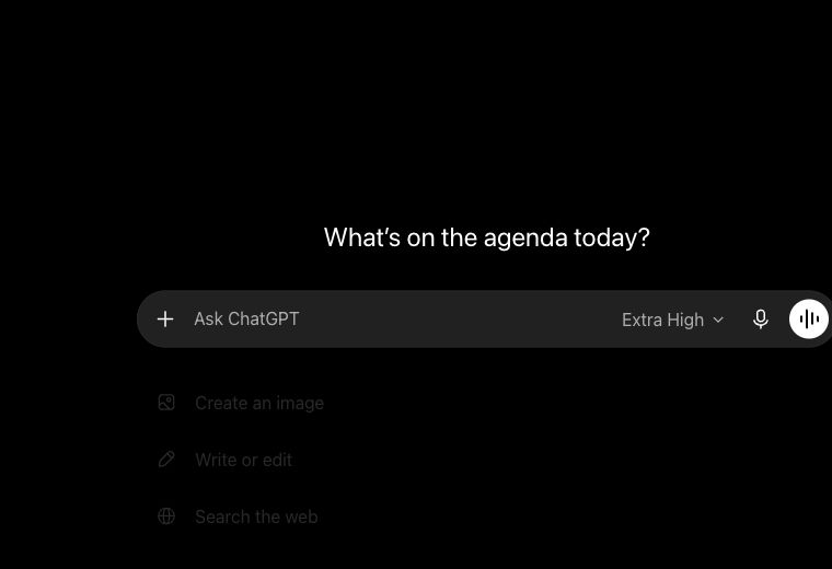 Signed-in ChatGPT home screen